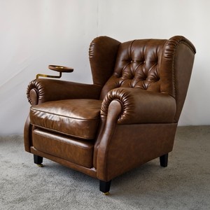 Sillón Individual de Madera Estilo Retro Nostalgia con Rotación de Disco para Sala de Estar, Muebles para el Hogar - Product Image 1