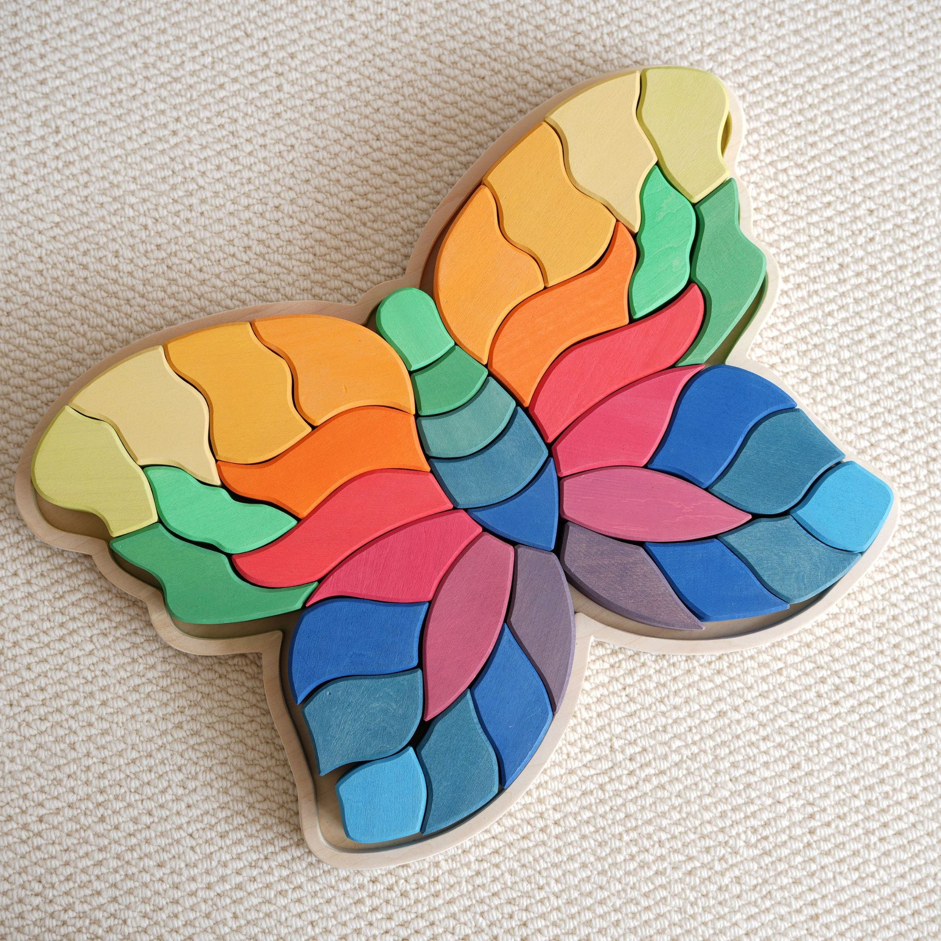 Basswood batik butterfly building blocks