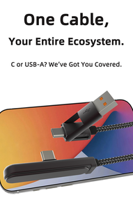 Cable de Datos USB 2.0 3 en 1 con Soporte Giratorio de 360° y Carga Rápida, de Cobre Puro para Android/iPhone (1.5m) - Product Image 6