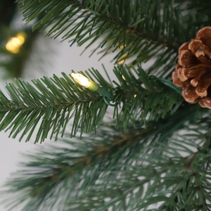 <span class=keywords><strong>Sapin</strong></span> de Noël artificiel pré-éclairé avec des cônes de pin et des baies rouges pour la décoration de la maison, du bureau et des fêtes, plusieurs tailles - Product Image 5