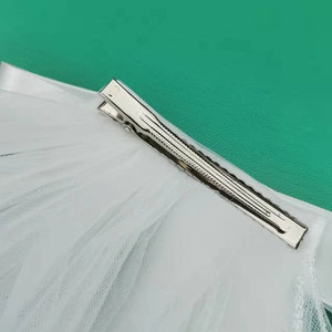 Voile de mariée élégant en perles blanches, court, multi-couches, en tulle avec nœud en satin pour cérémonie de <span class=keywords><strong>mariage</strong></span>, voile de mariée court - Product Image 2