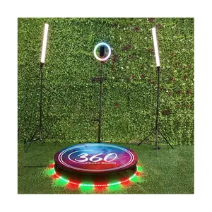 360摄影亭螺旋外壳用于婚礼和活动使用47圆形红色发光二极管地毯360摄影亭