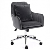 Fauteuil d'appoint de luxe moderne en velours pivotant avec coussin de soutien, portable et confortable, pour salon et usage hôtelier