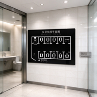 Panneau en acrylique braille, plan tactile des toilettes pour femmes, plaque de guidage personnalisable pour l'aménagement des toilettes publiques