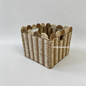 Boîte pliable à bords festonnés en tissu, boîte carrée pliable à bords festonnés pour chambre d'enfant en provenance du Vietnam - Product Image 1