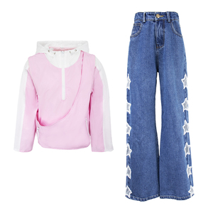 Conjuntos de <span class=keywords><strong>Ropa</strong></span> de Dos Piezas para Niñas, Bebés, Niñas Pequeñas y Adolescentes de 5 a 10 Años, Poliéster/Algodón, Antiencogimiento, Diseño Personalizable, Venta al Por Mayor - Product Image 2
