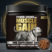 Complément alimentaire pour chiens et animaux de compagnie : soutien musculaire, gommes à mâcher molles, BCAA, L-Glutamine, huile de saumon, riche en protéines, sans produits chimiques