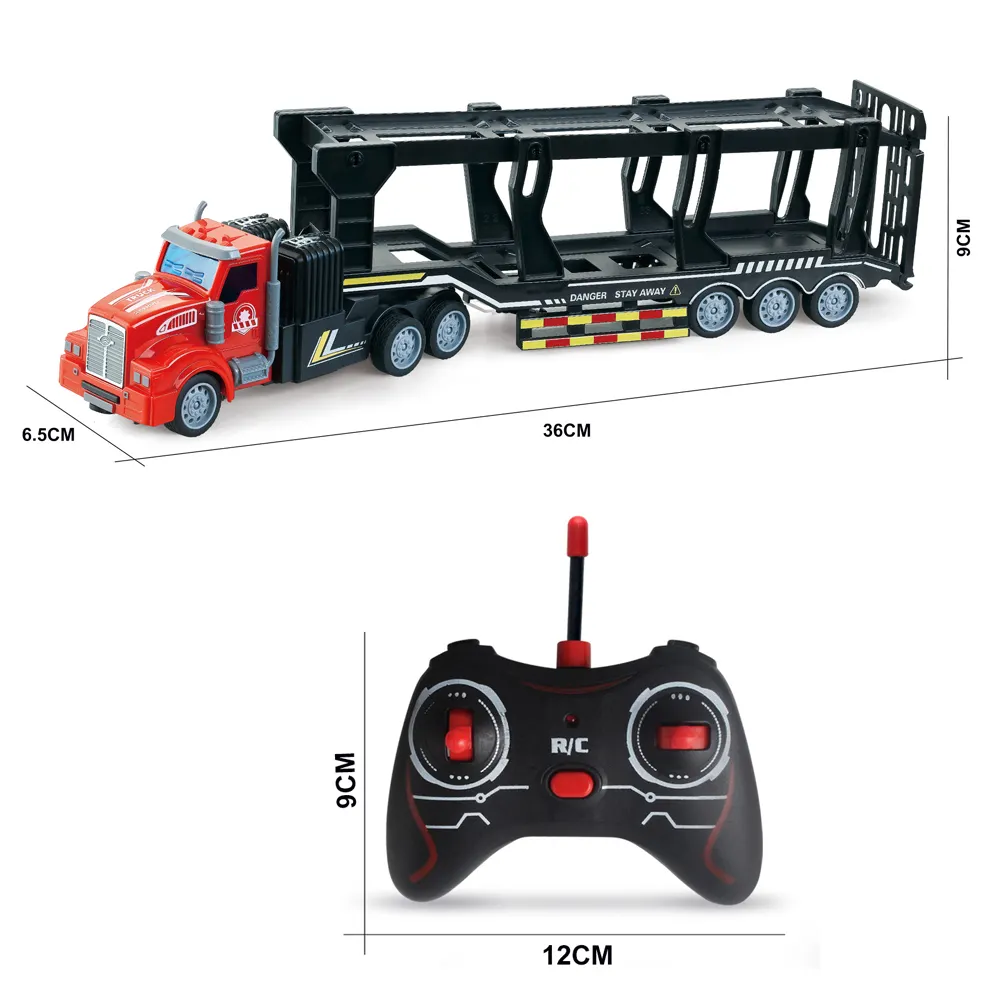 1/48 Four way remote control double deck transport trailer 27Mhz rc car