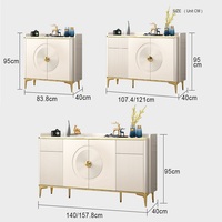 Meja Konsol Putih Modern Mewah Sederhana Lemari Penyimpanan Kayu di Ruang Makan Dapur dengan Laci Bufet Sideboard