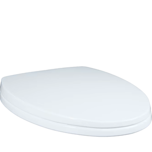 Siège de toilette rond moderne en plastique avec charnières de sécurité à fermeture lente et système de dégagement rapide pour salles de bain familiales - Product Image 1