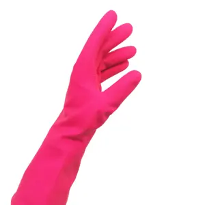 韩国100% 乳胶无衬里乳胶家用手套工作用粉色可生物降解家用清洁手套