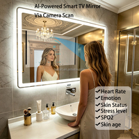 Espejo Inteligente Multifuncional para Baño de Hotel, Espejo con TV LED y Control por Voz, Pantalla Táctil Android 15, Espejo Mágico