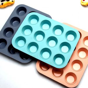 Moule à cupcakes en silicone antiadhésif de qualité alimentaire à 12 cavités avec support pour la cuisson de gâteaux et de savons - Product Image 2