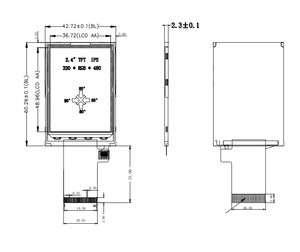 Polcd 2.4 inch TFT LCD hiển thị 240*320 st7796s góc nhìn đầy đủ MCU RGB IPS LCD module - Product Image 5