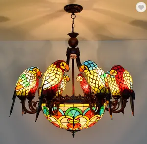Vetro colorato pappagallo soggiorno personalità creativa corridoio corridoio hotel club villa sala da pranzo della lampada