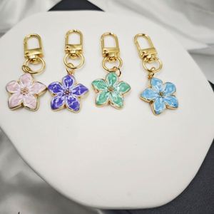 Customizable New Cross-border Sale Korean Style Simple Cute Girl Pear Flower Zinc Alloy Pendant Keychain <b>Bag</b> Small <b>Gift</b> Model - Product Image 1