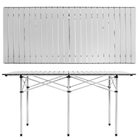 Table et chaises de pique-nique en aluminium pour l'extérieur, 140x70x70cm, pour usage domestique