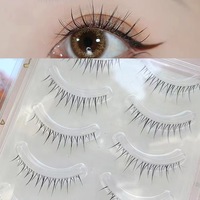 Cils artificiels faits à la main en gros, aspect naturel, 3D, légers, doux, bande transparente, faux cils en bande