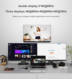 Estación de acoplamiento USB 3,0, pantalla triple de doble, portátil multipuerto, <span class=keywords><strong>mini</strong></span> acoplamiento 12 en 1 compatible con <span class=keywords><strong>MacBook</strong></span> <span class=keywords><strong>M1</strong></span> - Product Image 2