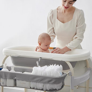 2024 fabricante OEM bebé plegable de pie pañal plegable enfermería bebé bañera cambiador con bañera