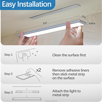 Lampe de nuit LED moderne TCwin, blanche, pour armoire, 210 mm x 297 mm, rechargeable, avec détecteur de mouvement, lampe de chevet, placard, escalier, maison intelligente