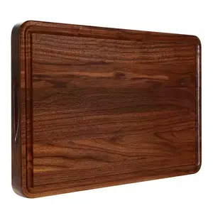 walnut wood cutting board hardwood cutting board chopping board acacia chopping block with Juice Groove Handles Non-slip Mats