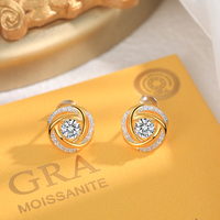 Parure de Bijoux Moissanite Personnalisée Grace Jewel en Argent Sterling 925 Plaqué Or avec Collier et Boucles d'Oreilles Moissanite pour Femme