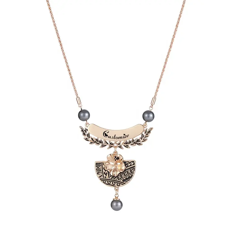Competitive Price Designer Sublimation Women Pendant Necklace Chain Hawaiian Custom Necklace