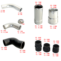 Pièces de moteur en aluminium réaménagées Kit de tube de refroidisseur intermédiaire pinces convient pour Ford 2011-2016 Kit de tuyauterie de refroidisseur intermédiaire 6.7L