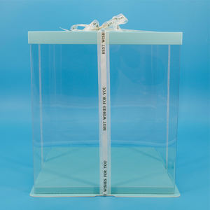 Boîte à gâteau en plastique transparent PET jetable de qualité alimentaire Offre Spéciale 10 pouces pour gâteau à 3 étages caja de <span class=keywords><strong>pastel</strong></span> desechable - Product Image 3