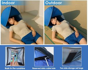 เต็นท์ชายหาดสำหรับสุนัข ที่บังแดดสำหรับสัตว์เลี้ยง แบบพกพาขนาดเล็ก ป้องกันศีรษะจากแสงแดด ทำจากวัสดุโพลีเอสเตอร์ สำหรับตั้งแคมป์กลางแจ้ง - Product Image 3