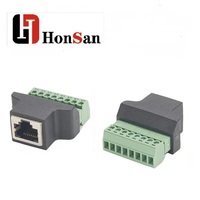 RJ45 Ethernet femelle 8 broches vis Terminal 8 broches mâle connecteur AV câble adaptateur Terminal prise pour CCTV prise numérique Jack
