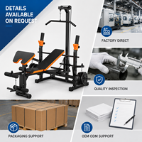 Support de musculation multifonctionnel pour haltères et barres, avec fonction de développé couché, barre de traction haute et rack à squats, pour usage domestique