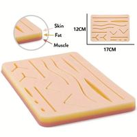 KyrenMed Skin Silicone Suture Practice Pad Formation chirurgicale avec coussin de peau Modèle 3 couches avec 14 plaies
