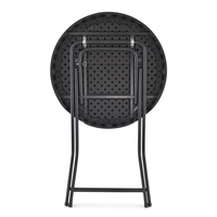 Table de bar haute pliable en plastique noir, diamètre 80 cm (32 pouces), populaire en Europe, pour hôtels, événements commerciaux et fêtes
