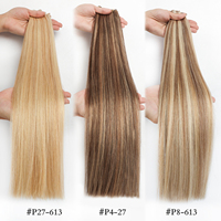 Extensiones de Cabello Virgen Crudo de Doble Trama y Densidad Fina de un Solo Donante Honorhair, Trama Plana, Cabello Eslavo, Genius Weft