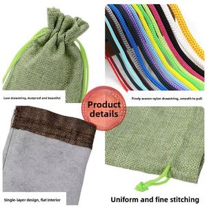 Hemp Drawstring Storage Bag for Christmas Gifts and Jewelry Packaging & Storage <b>Shopping</b> Bag - Product Image 4