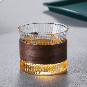 클래식 일본식 쿵푸 차 세트 작은 망치 유리 <span class=keywords><strong>나무</strong></span> 반지 마스터 컵 시음 차 컵 - Product Image 3