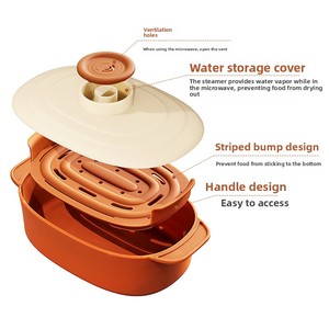 Meilleure vente transfrontalière : <span class=keywords><strong>Cuiseur</strong></span> vapeur en silicone pour cuisine, compatible <span class=keywords><strong>micro</strong></span>-<span class=keywords><strong>ondes</strong></span> et four, pour <span class=keywords><strong>riz</strong></span>, poisson et poulet rôti - Product Image 4