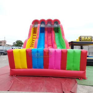 Tobogán inflable gigante para fiestas al aire libre, triple carril, tipo Lindy, para uso comercial en húmedo o seco. - Product Image 2