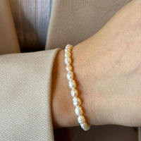 Bracelet en perles d'eau douce naturelles Gaovo, plaqué or 18 carats, en acier inoxydable, chaîne délicate, étanche, bijoux pour femmes, à porter au quotidien