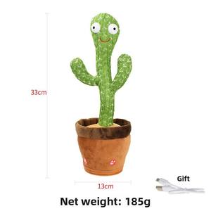 Regalo de Navidad, juguete de Cactus de baile eléctrico de felpa suave, funciones de torsión parlantes brillantes, bolsa de Opp iluminada para uso en fiestas de niños - Product Image 3