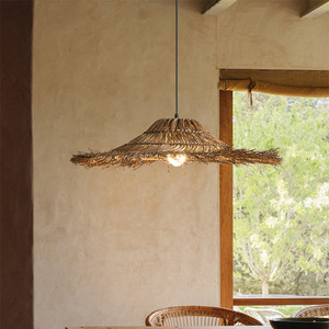 Wabi Sabi Style Pendant <b>Light</b> 50 60 70 80 Cm Diameter Round Led E27 Bulb For Living Room <b>Dining</b> Tea Room Zen Decor - Product Image 2