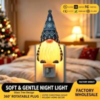 Luce Notturna a Forma di Gnomo Natalizio, Lampada da Parete Nordica con Fiocchi di Neve, Decorazione Luminosa per Casa e Camera da Letto