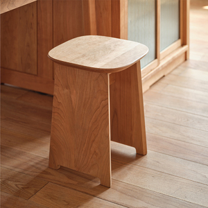 Solid Wood Caramel-Colored Swivel <b>Stool</b> Movable Nordic-Style Casual Home Furniture Minimalist Japanese-Style Chair <b>Stool</b> - Product Image 1