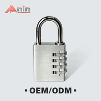 Cadenas à combinaison en aluminium robuste à 4 chiffres réinitialisable, antivol, avec roulement à billes, écologique, couleur personnalisable