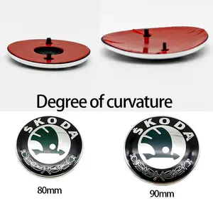 Autocollants de Voiture <span class=keywords><strong>Skoda</strong></span> Octavia et <span class=keywords><strong>Fabia</strong></span> 90MM 80MM, Logos Avant et Arrière et <span class=keywords><strong>Logo</strong></span> de Calandre Vert pour les Deux Modèles - Product Image 2