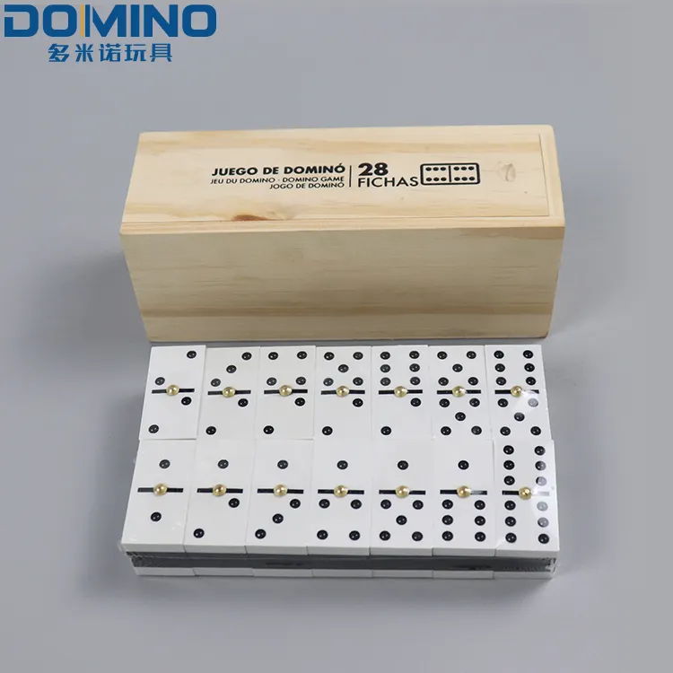 Postiche de dominos en bois, jeu de deux dominos professionnels, avec Spinner en laiton, étui en bois, pour jeux de pelouse