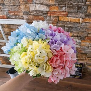 Bouquet de fleurs artificielles CallaFloral Hydrangea rose bleu rose rouge en polyester pour décoration intérieure - Product Image 2