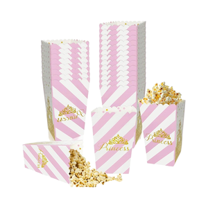 MOAXMOA-Cajas de papel temáticas de princesas de oro rosa para baby shower, decoración para fiestas de cumpleaños, 24 piezas - Product Image 1